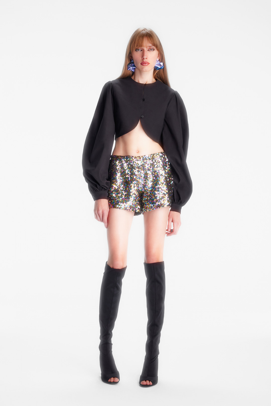 KIKI BALOON SHIRT / BLACK by NAIA on curated-crowd.com