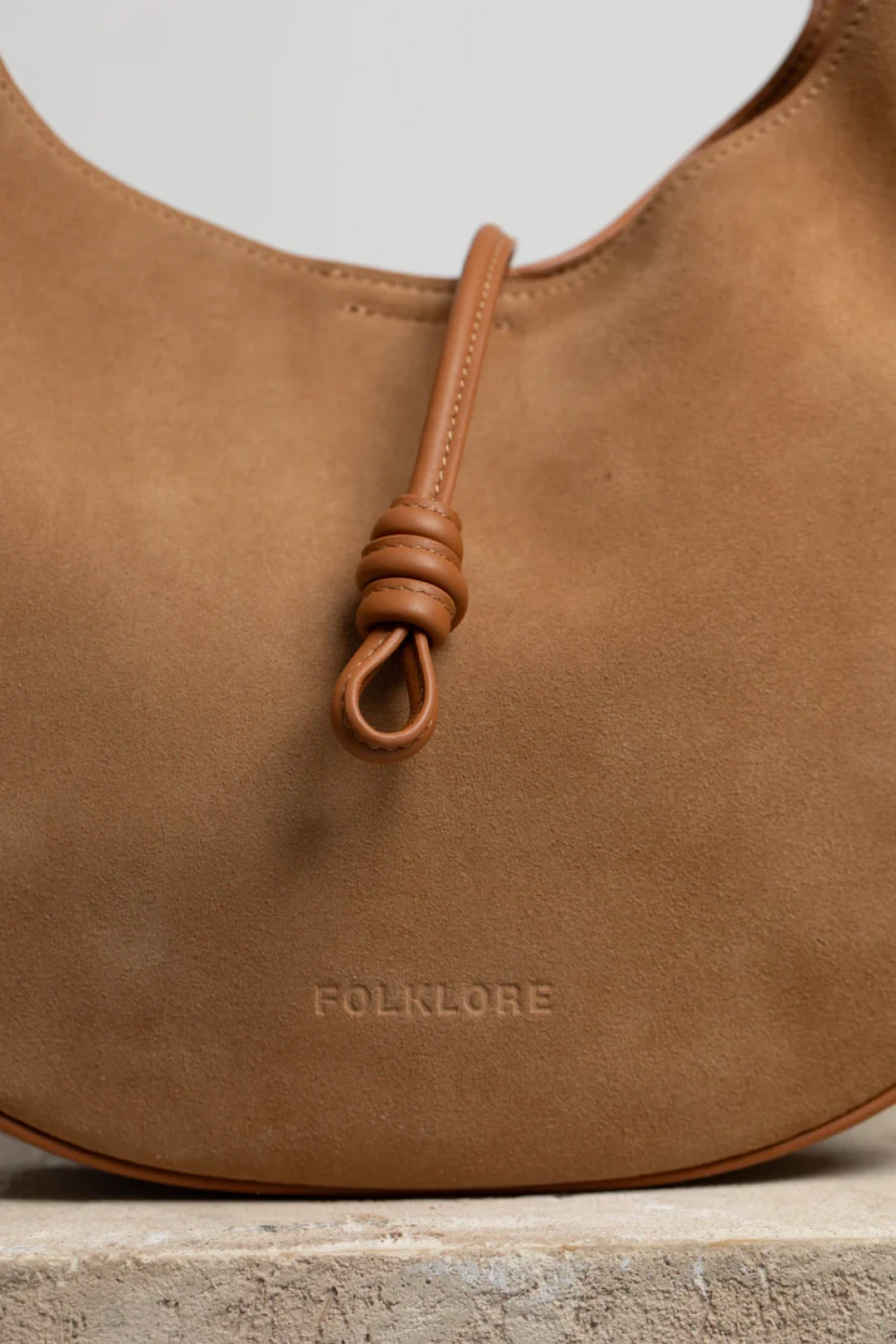 Boho Bag Small in Beige Suede by Folklore on curated-crowd.com