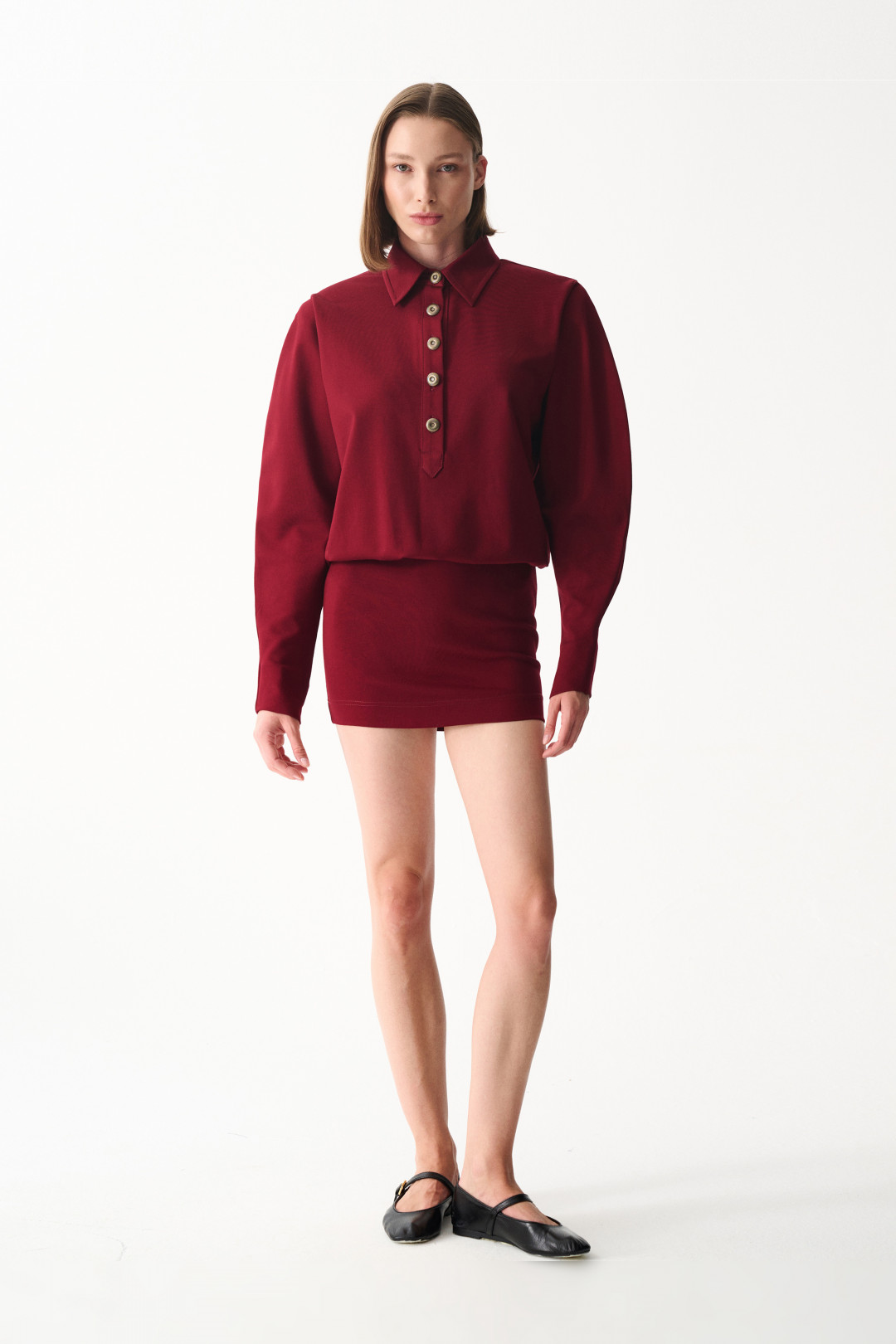 LUCKY DRESS / MAROON by NAIA on curated-crowd.com