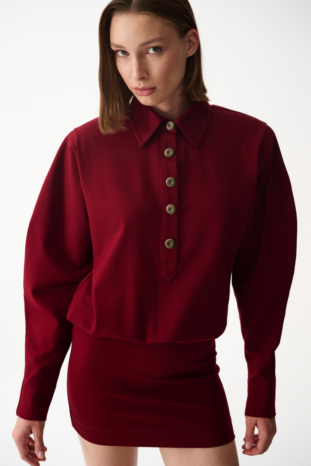 LUCKY DRESS / MAROON by NAIA on curated-crowd.com