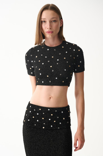 LENA BLOUSE / BLACK STONED by NAIA on curated-crowd.com