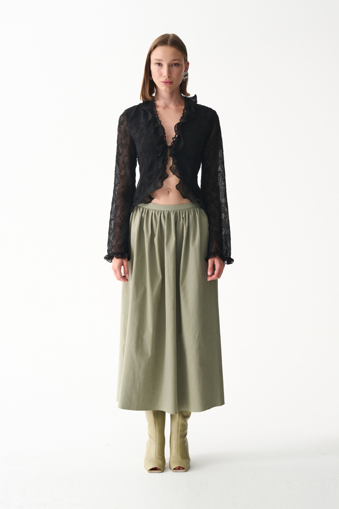 AVA MAXI SKIRT / GREEN by NAIA on curated-crowd.com