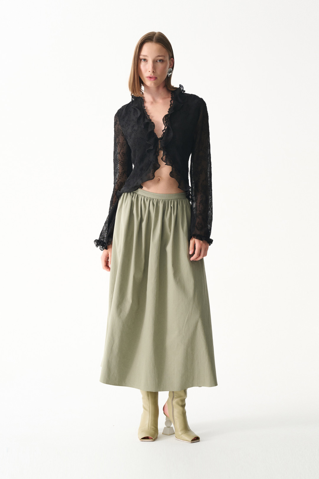 AVA MAXI SKIRT / GREEN by NAIA on curated-crowd.com