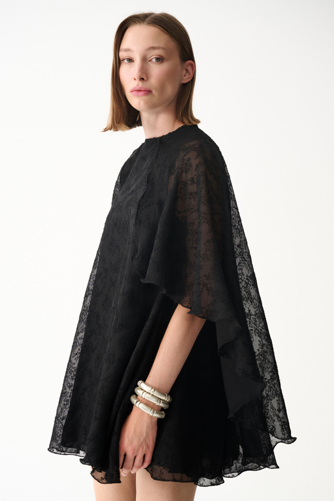 HOLLY CAPE DRESS / BLACK by NAIA on curated-crowd.com