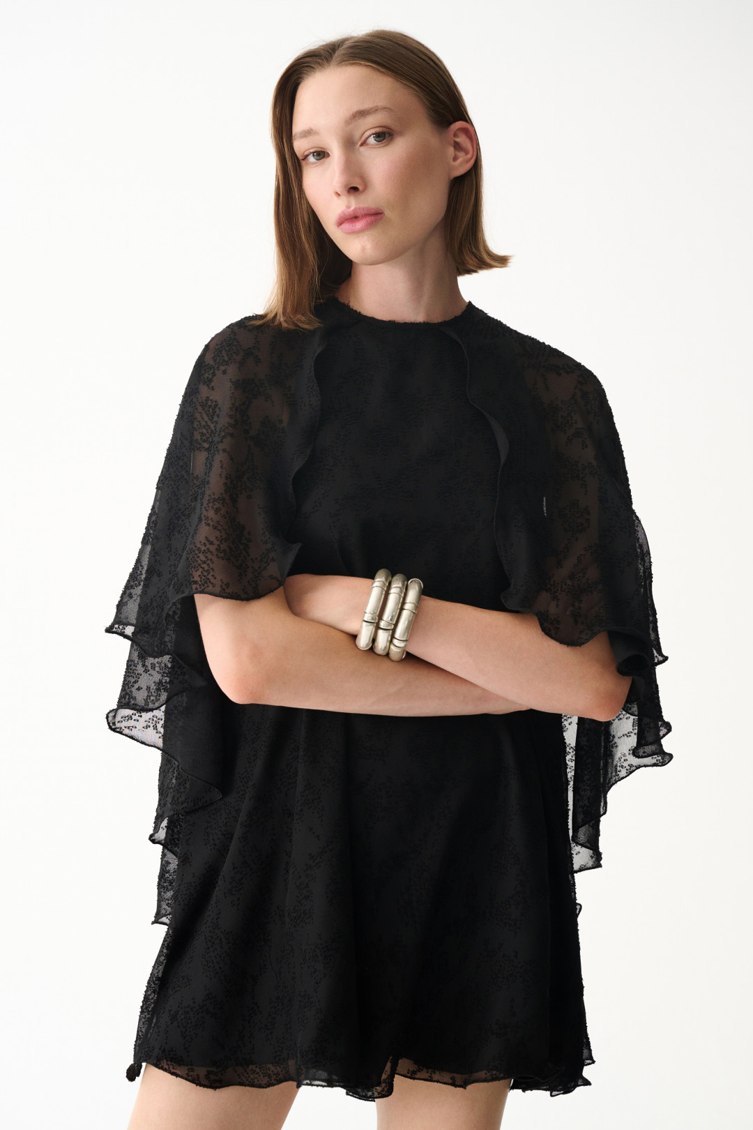 HOLLY CAPE DRESS / BLACK by NAIA on curated-crowd.com