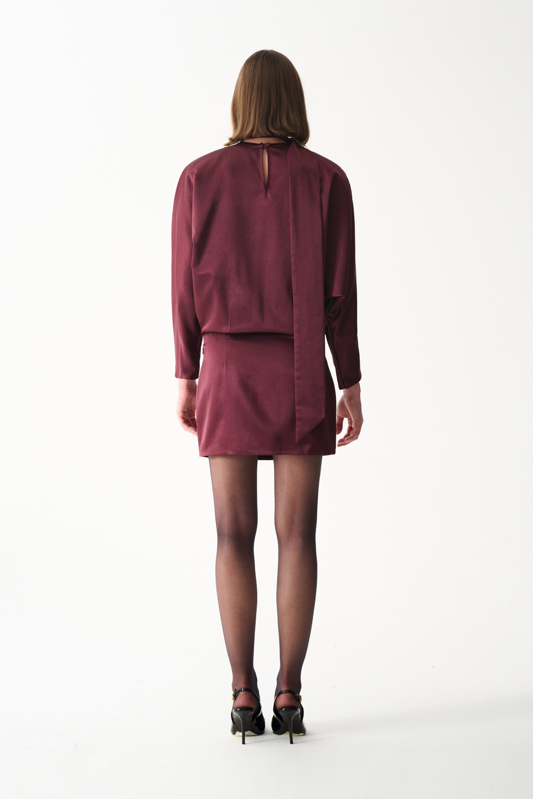 AMORE SATIN DRESS / BORDEAUX by NAIA on curated-crowd.com