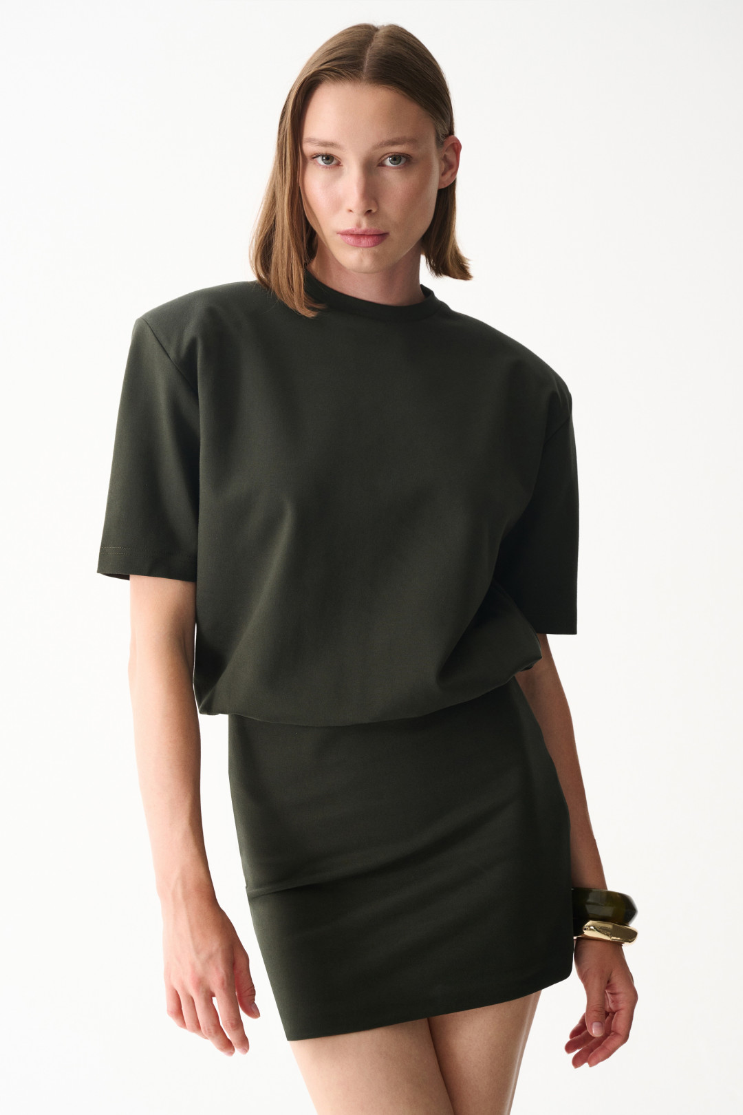 MIU T-SHIRT DRESS / DARK GREEN by NAIA on curated-crowd.com