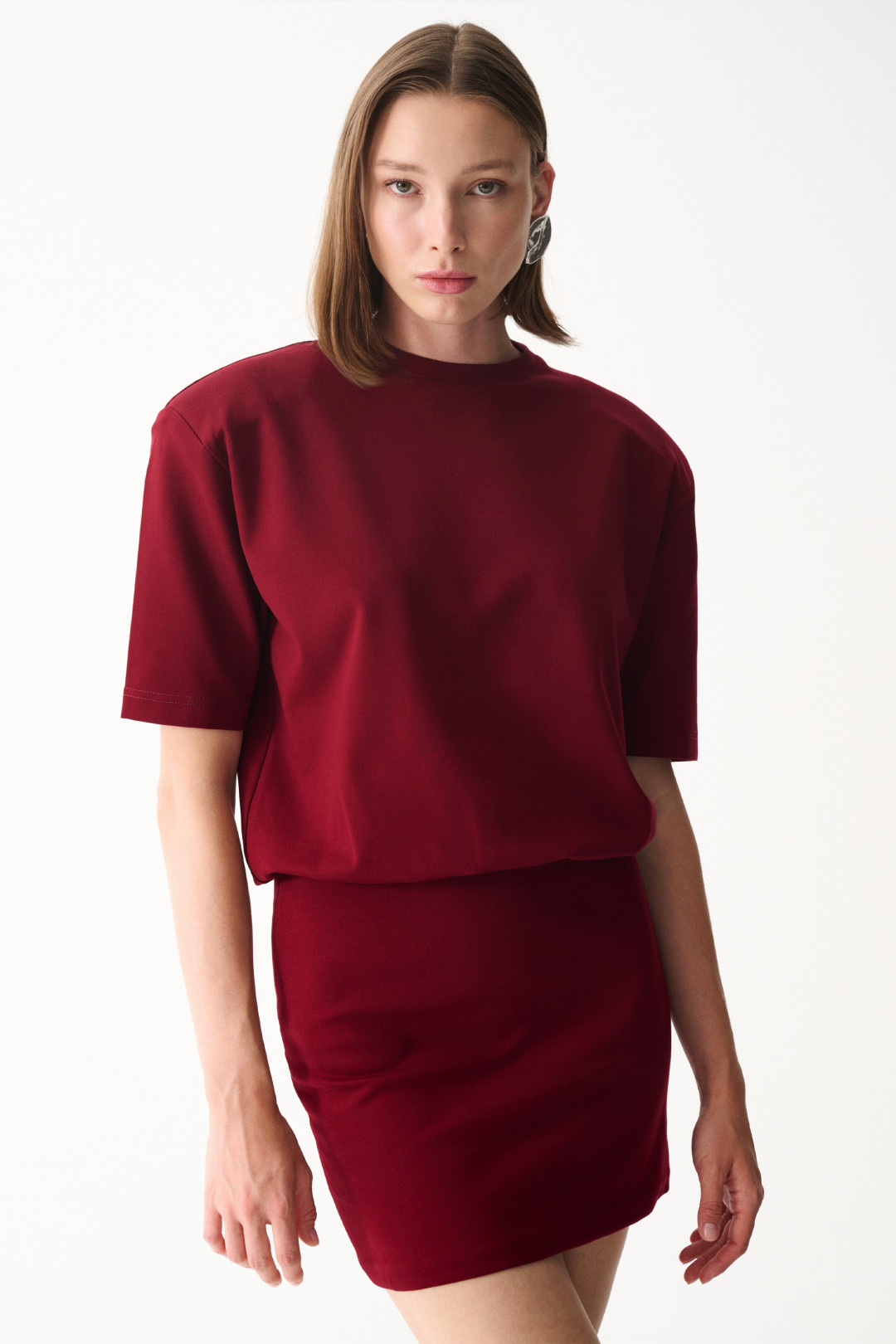 MIU T-SHIRT DRESS / MAROON by NAIA on curated-crowd.com