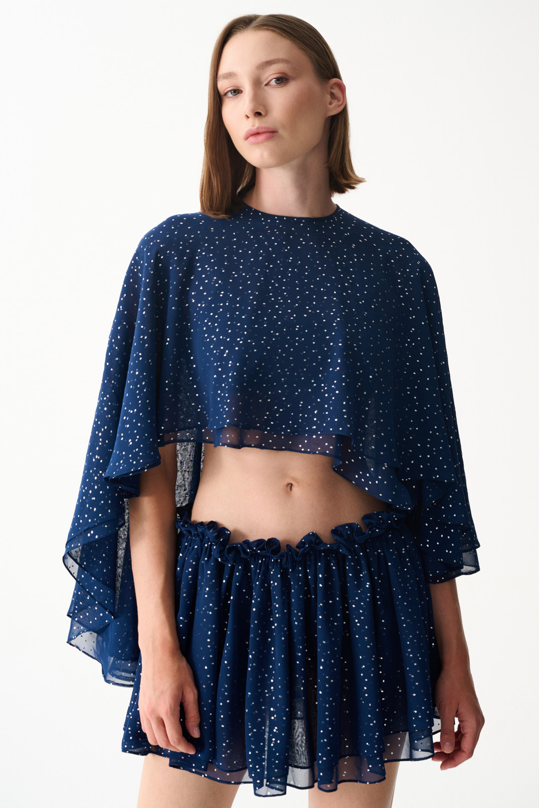 HEAVEN CAPE / SHINY NAVY BLUE by NAIA on curated-crowd.com