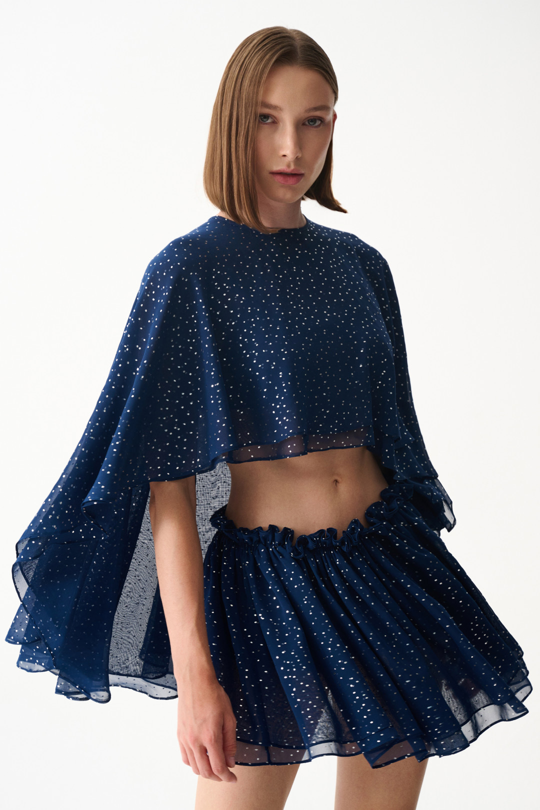 HEAVEN SKIRT / SHINY NAVY BLUE by NAIA on curated-crowd.com