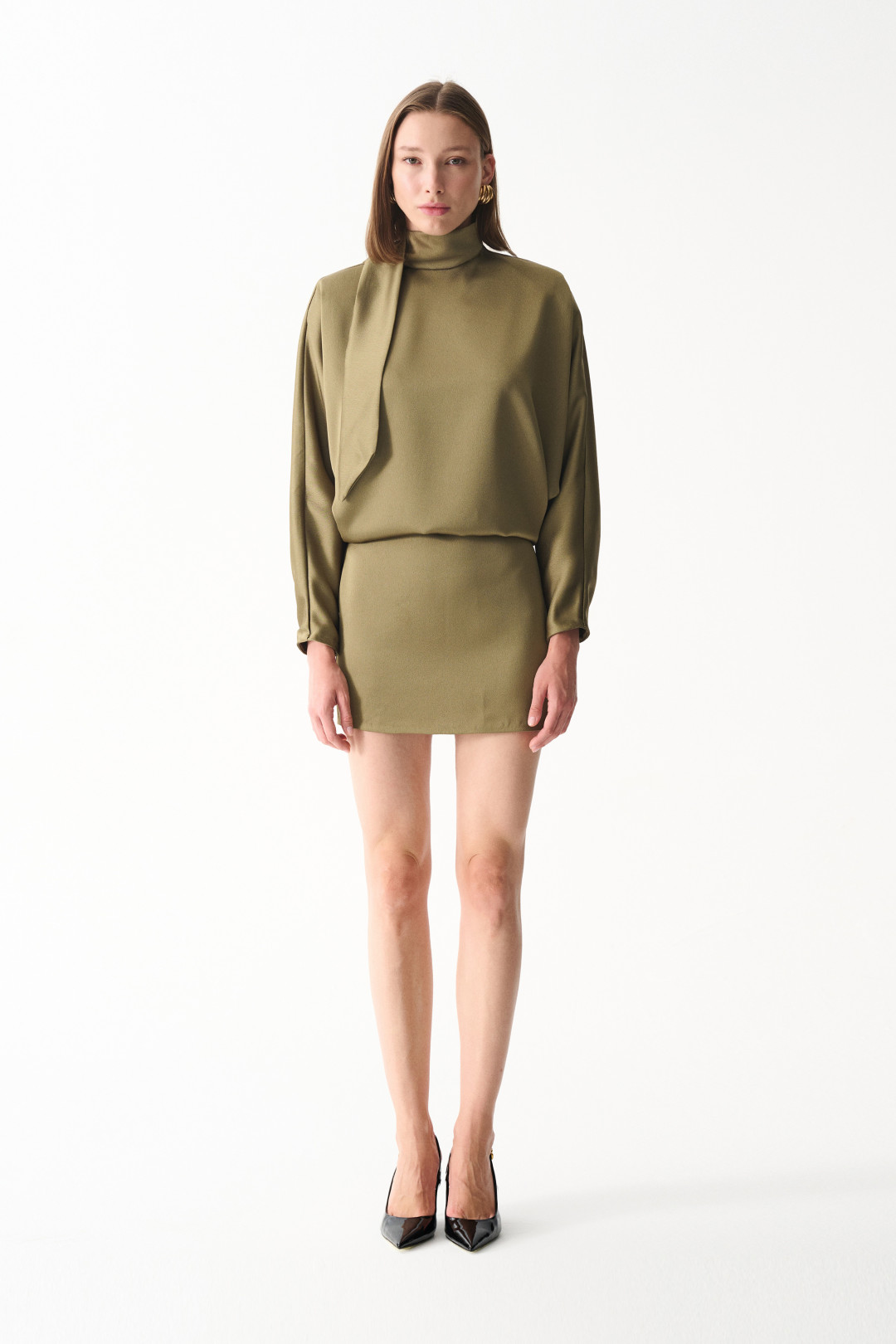 AMORE SATIN DRESS / GREEN by NAIA on curated-crowd.com