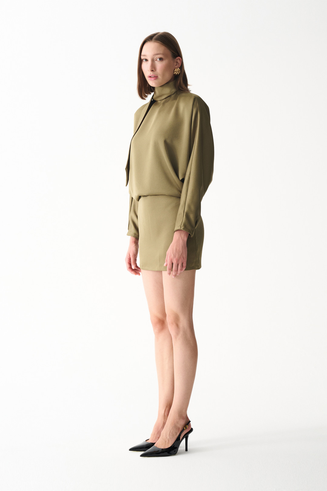 AMORE SATIN DRESS / GREEN by NAIA on curated-crowd.com