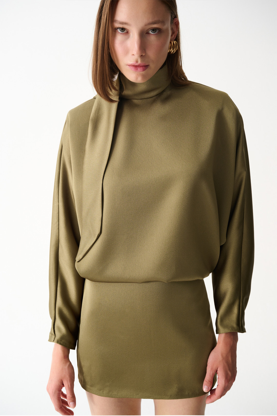 AMORE SATIN DRESS / GREEN by NAIA on curated-crowd.com