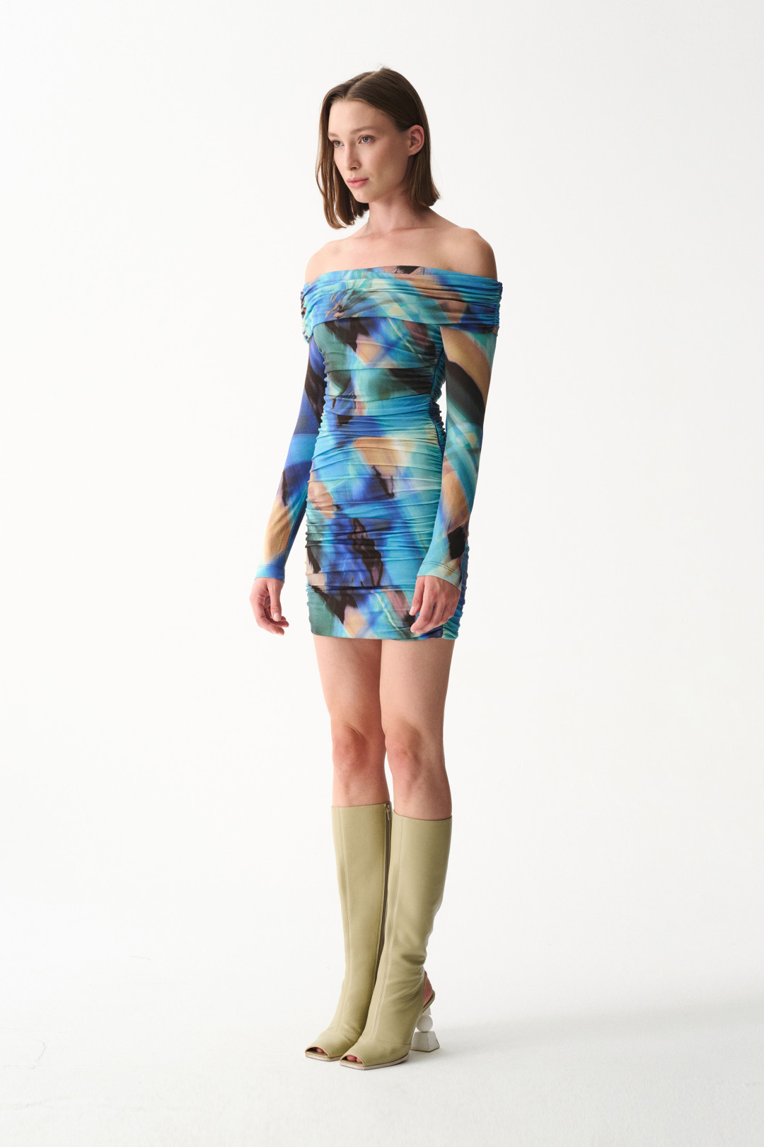 MARIMAR DRESS / BLUE PATTERNED by NAIA on curated-crowd.com