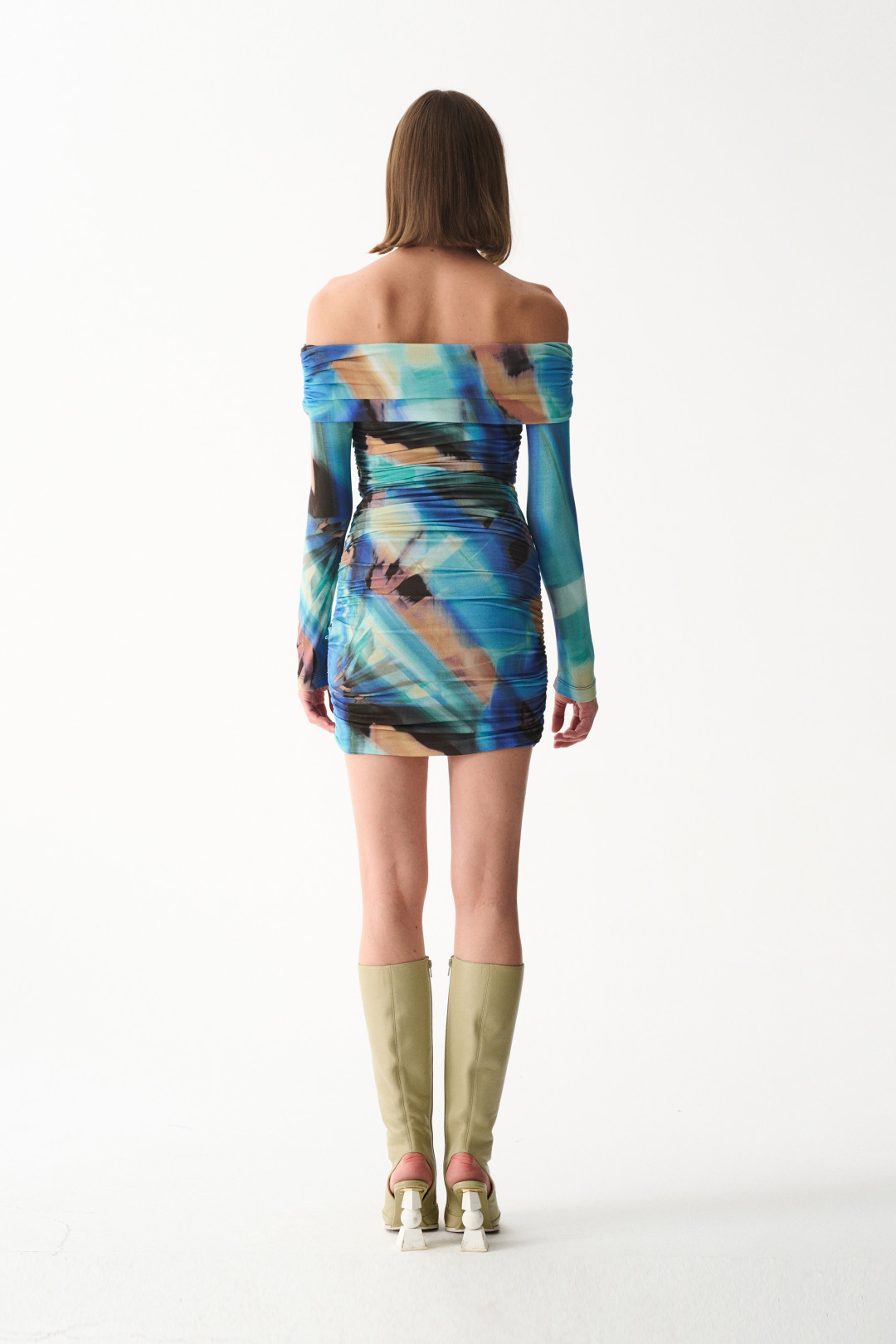 MARIMAR DRESS / BLUE PATTERNED by NAIA on curated-crowd.com