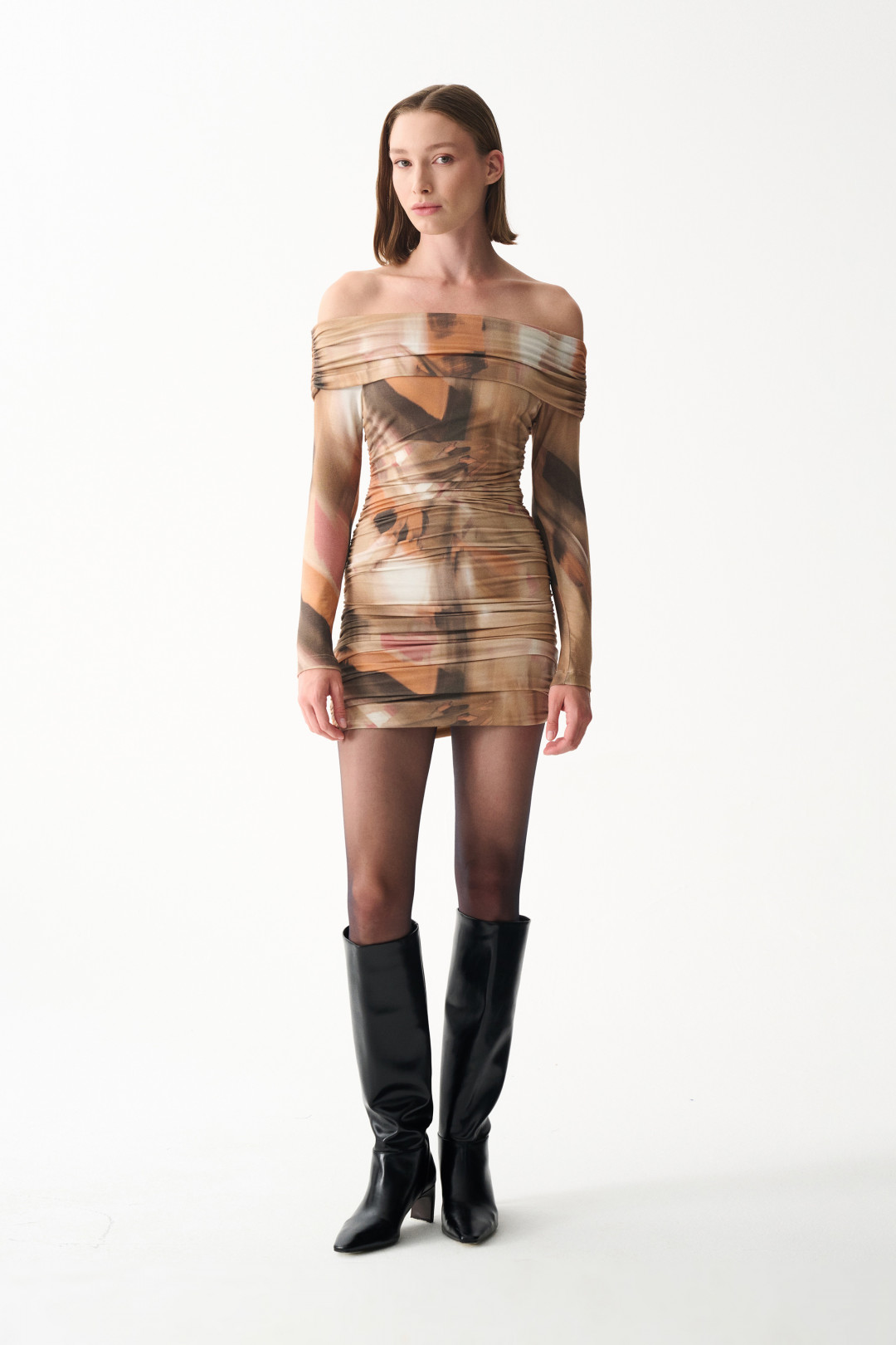 MARIMAR DRESS /BROWN PATTERNED by NAIA on curated-crowd.com