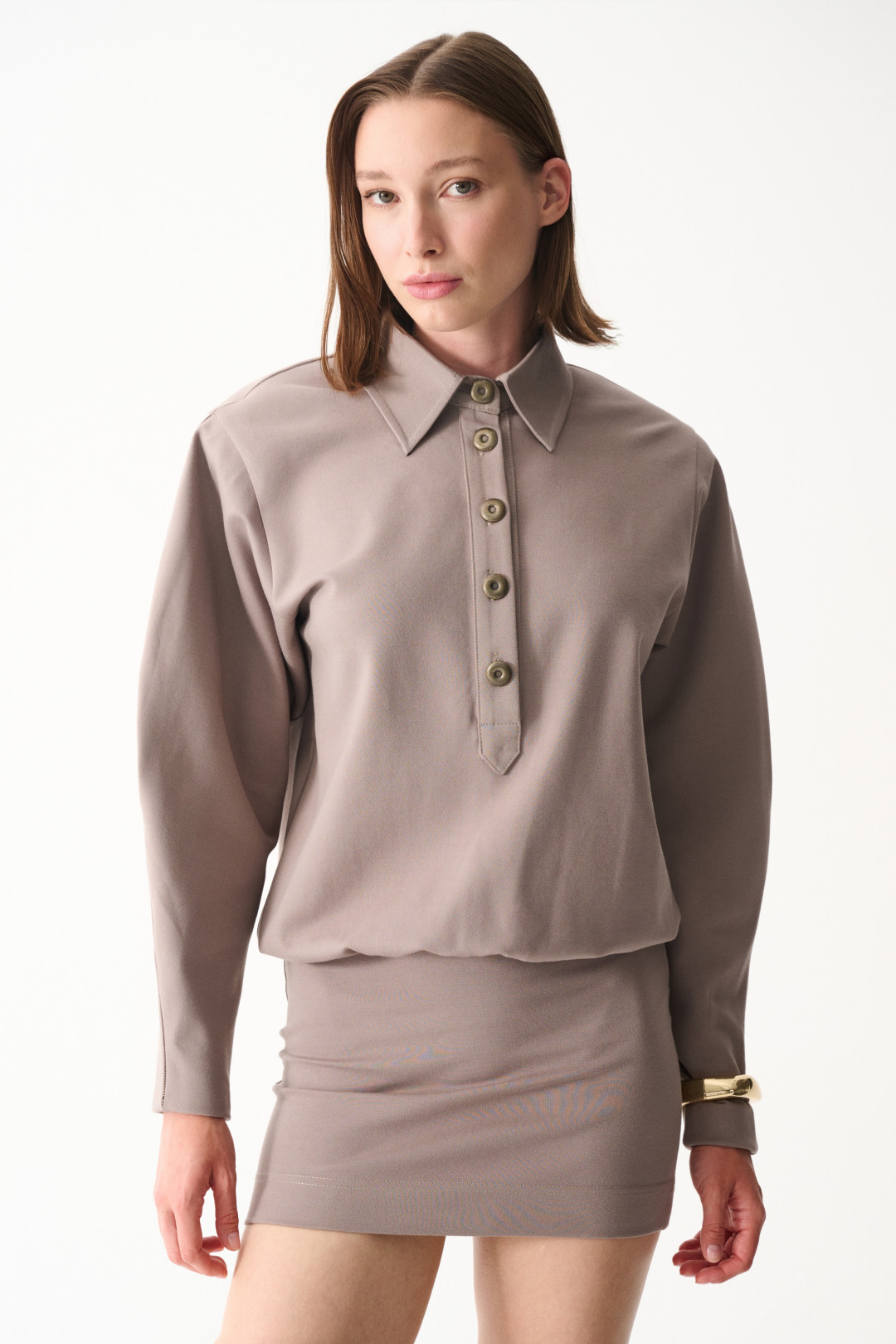 LUCKY DRESS / STONE COLOR by NAIA on curated-crowd.com