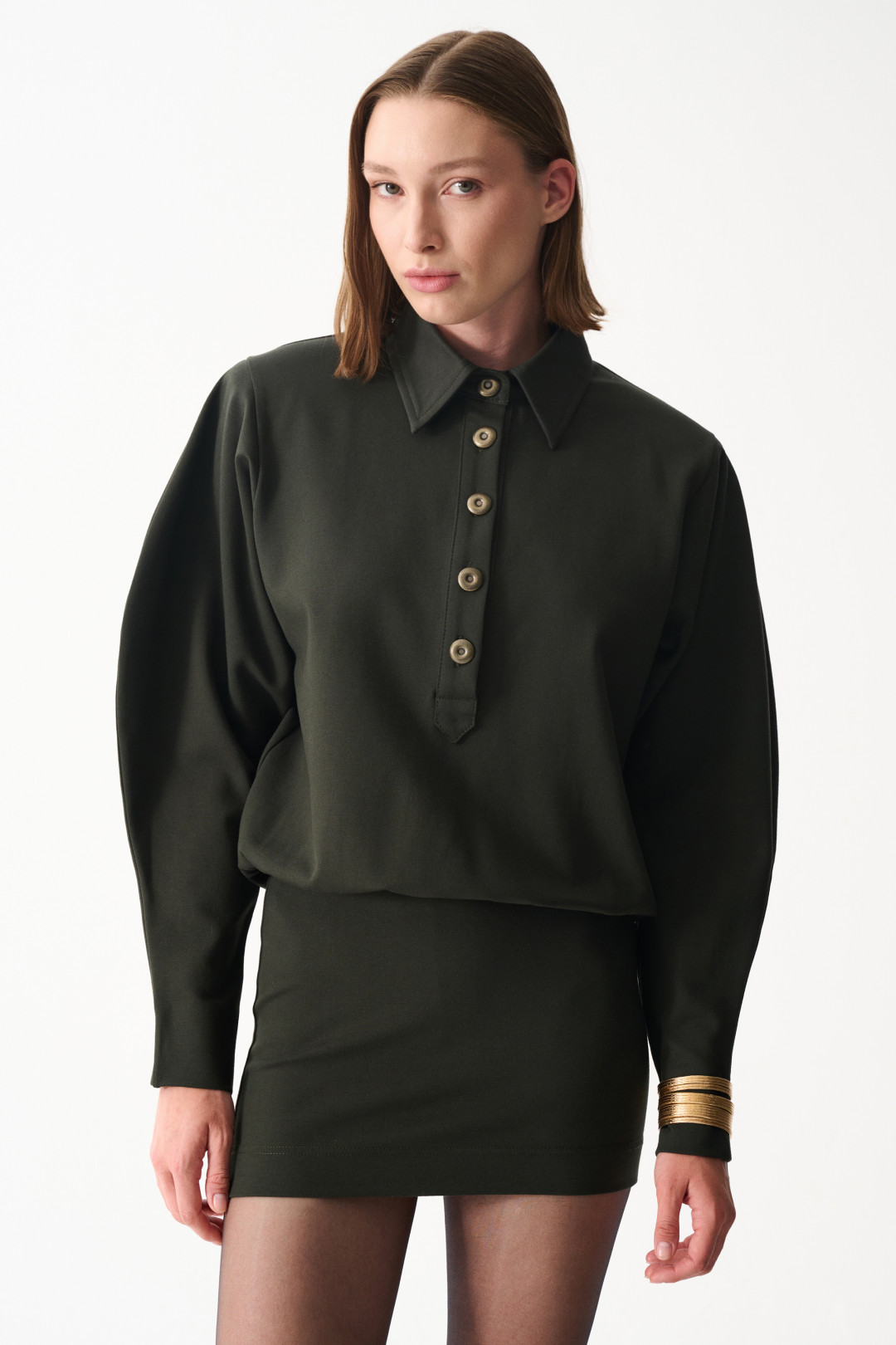 LUCKY DRESS / DARK GREEN by NAIA on curated-crowd.com