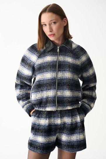 INDIGO JACKET /NAVY BLUE PLAID by NAIA on curated-crowd.com