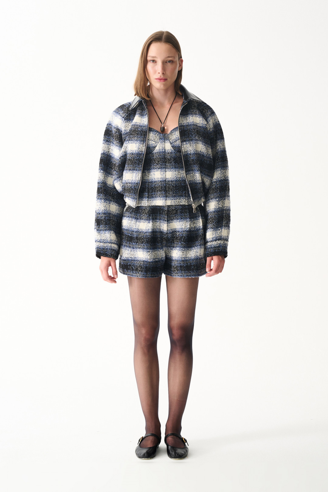 INDIGO JACKET /NAVY BLUE PLAID by NAIA on curated-crowd.com