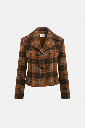 NANCY JACKET / BROWN PLAID by NAIA on curated-crowd.com