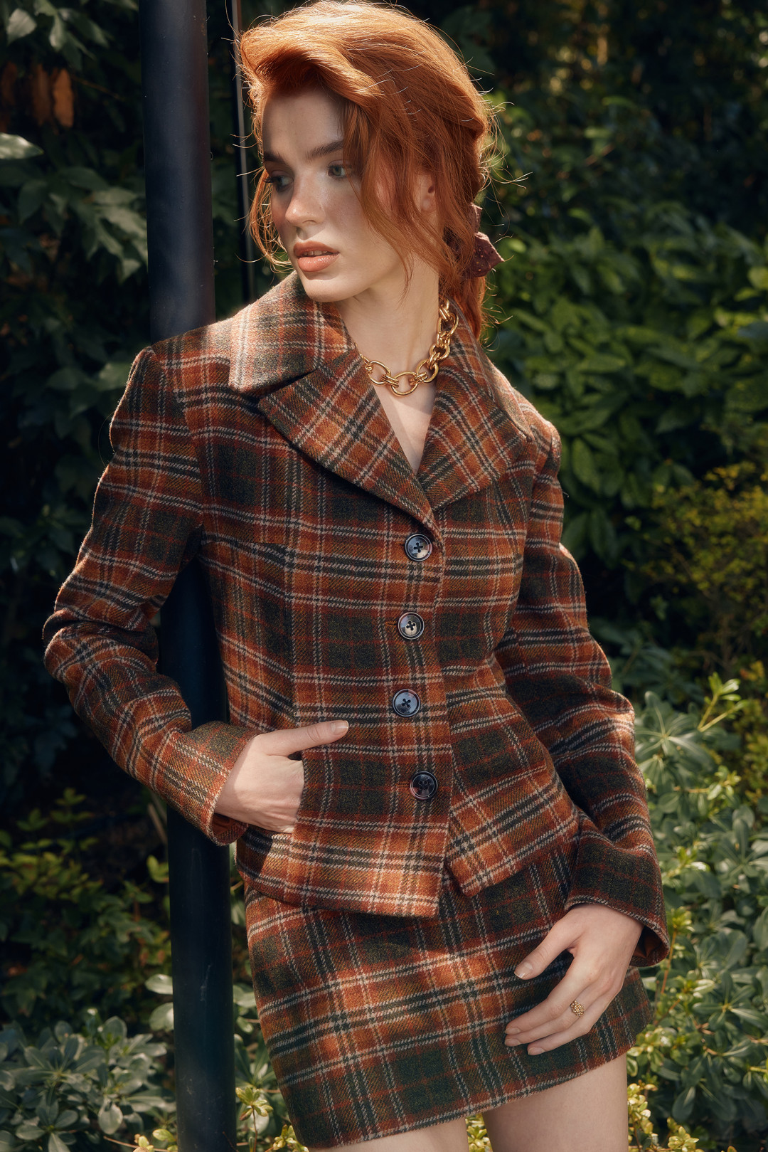 NANCY JACKET / BROWN PLAID by NAIA on curated-crowd.com