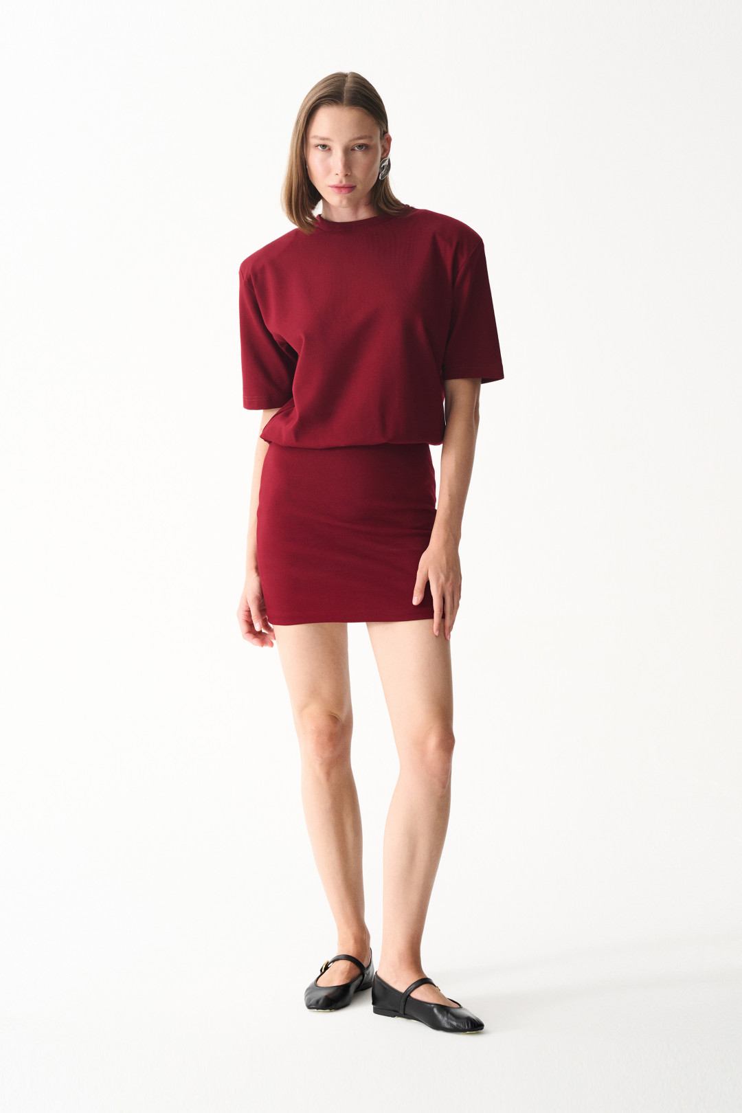 MIU T-SHIRT DRESS / MAROON by NAIA on curated-crowd.com