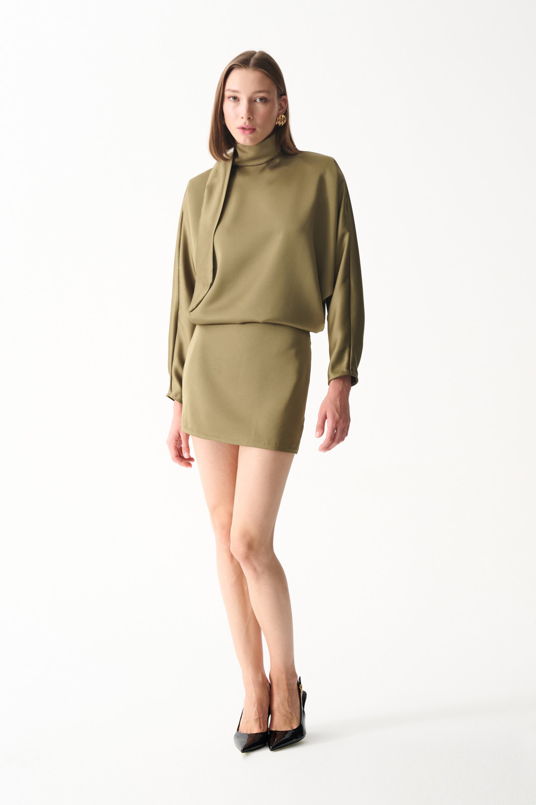 AMORE SATIN DRESS / GREEN by NAIA on curated-crowd.com