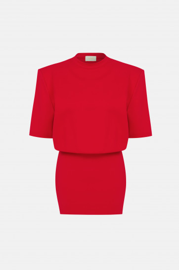 MIU T-SHIRT DRESS / RED by NAIA on curated-crowd.com
