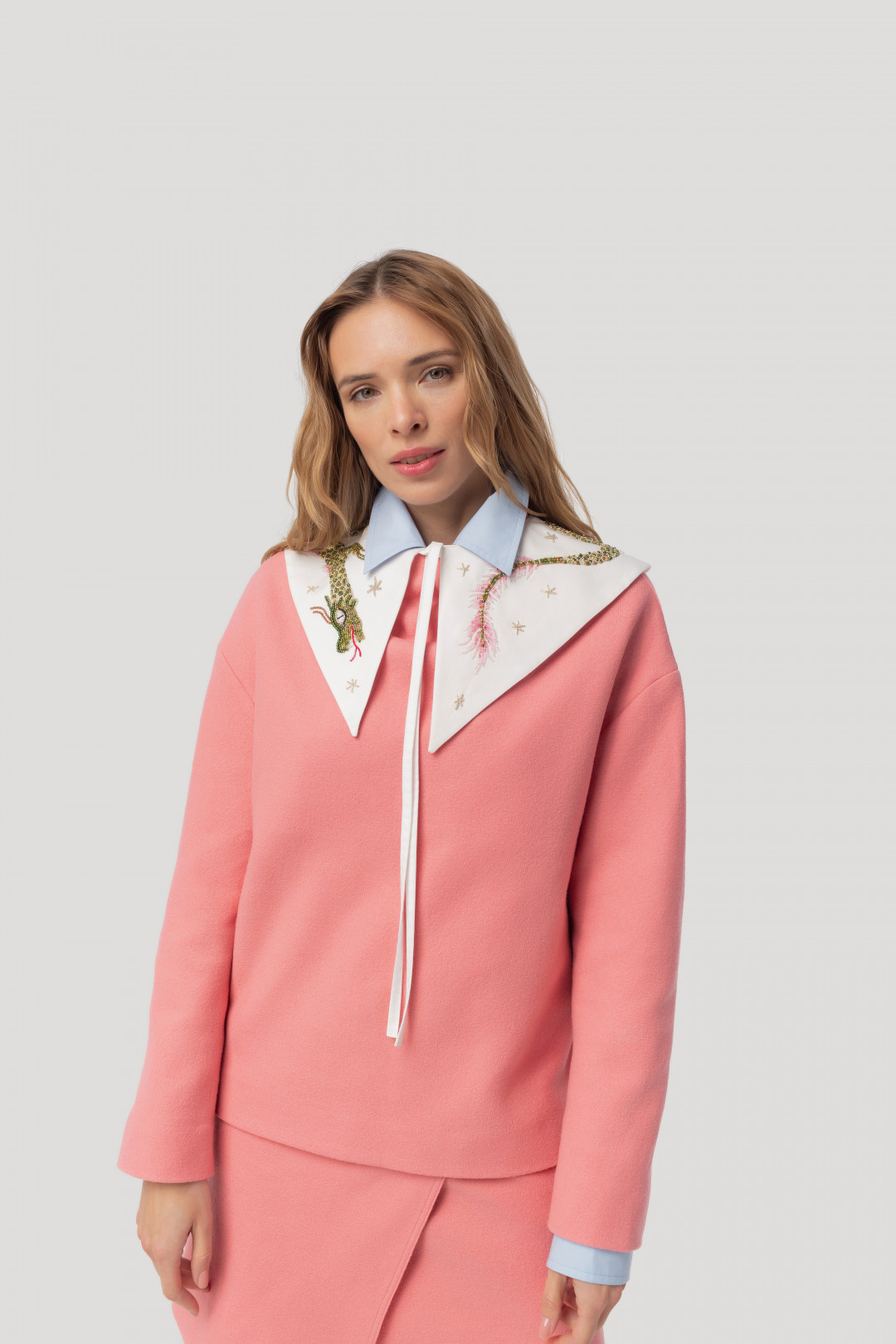 Wool Pink Sweater by Inner Tiger on curated-crowd.com