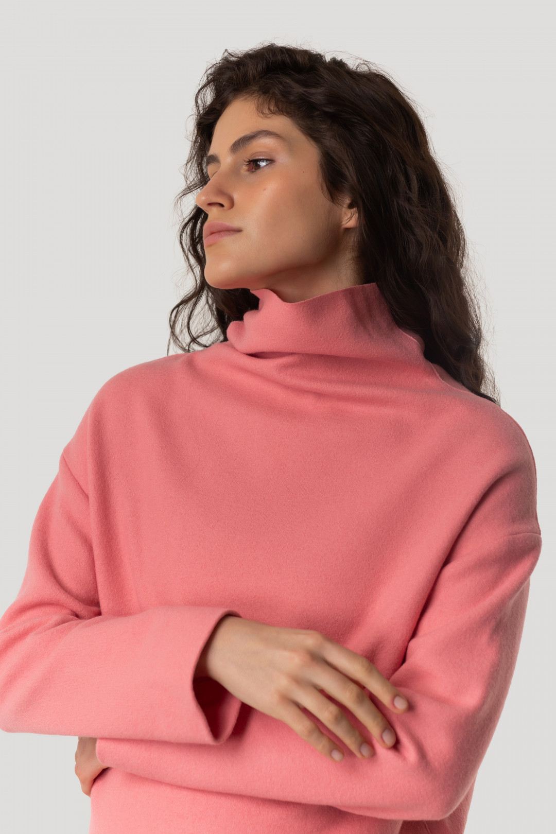 Wool Pink Sweater by Inner Tiger on curated-crowd.com
