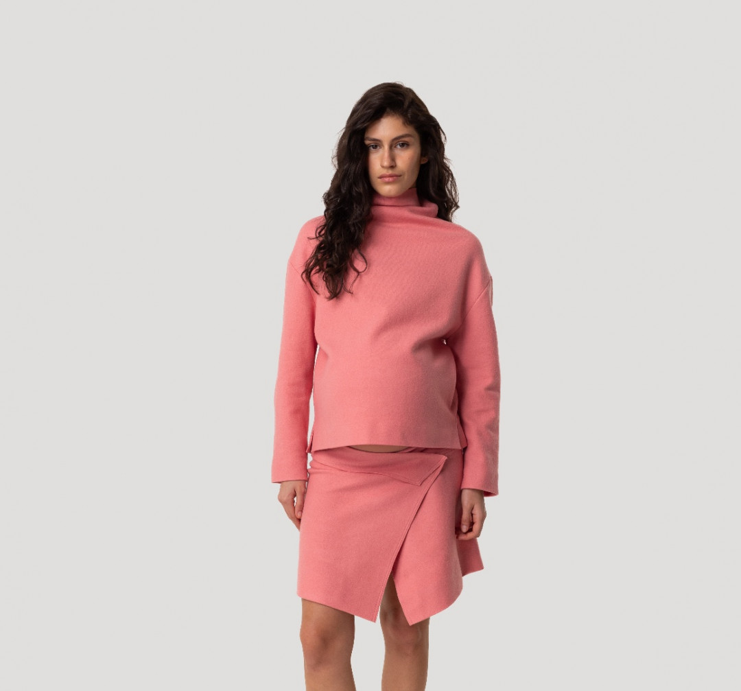 Wool Pink Sweater by Inner Tiger on curated-crowd.com