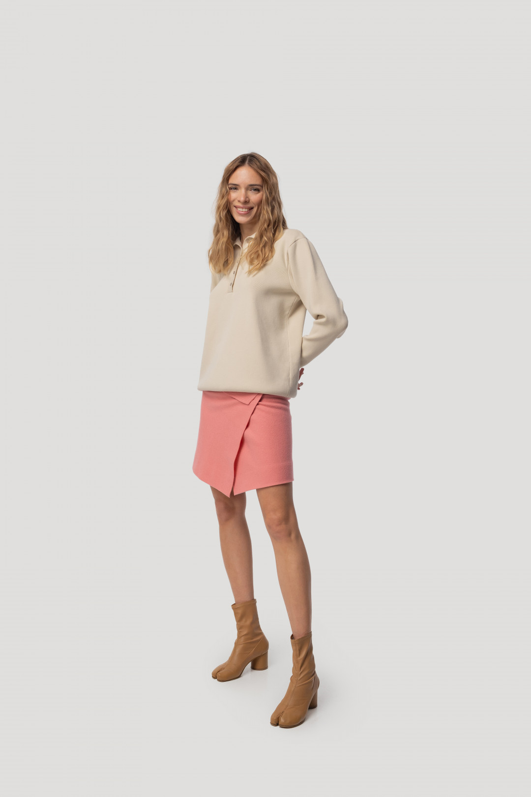 Wool Pink Skirt by Inner Tiger on curated-crowd.com