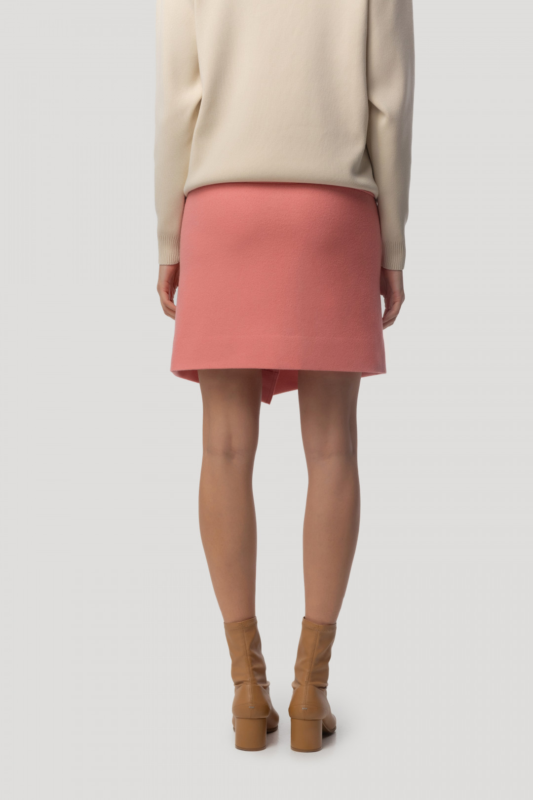 Wool Pink Skirt by Inner Tiger on curated-crowd.com