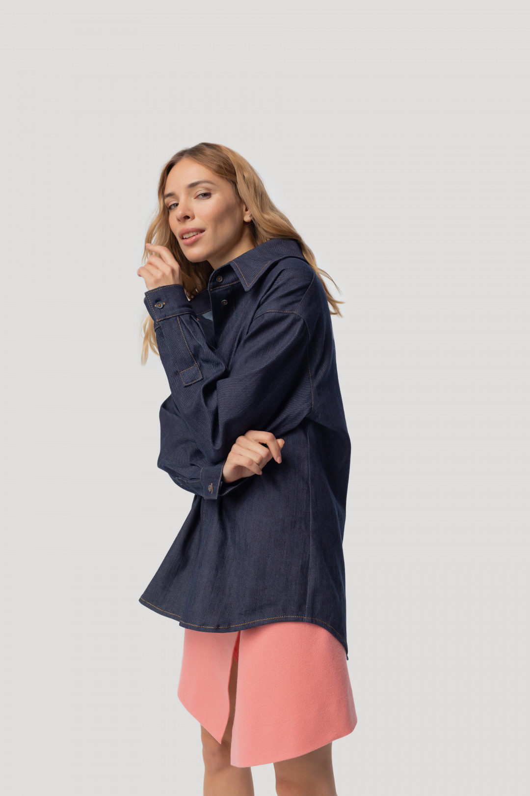 Wool Pink Skirt by Inner Tiger on curated-crowd.com