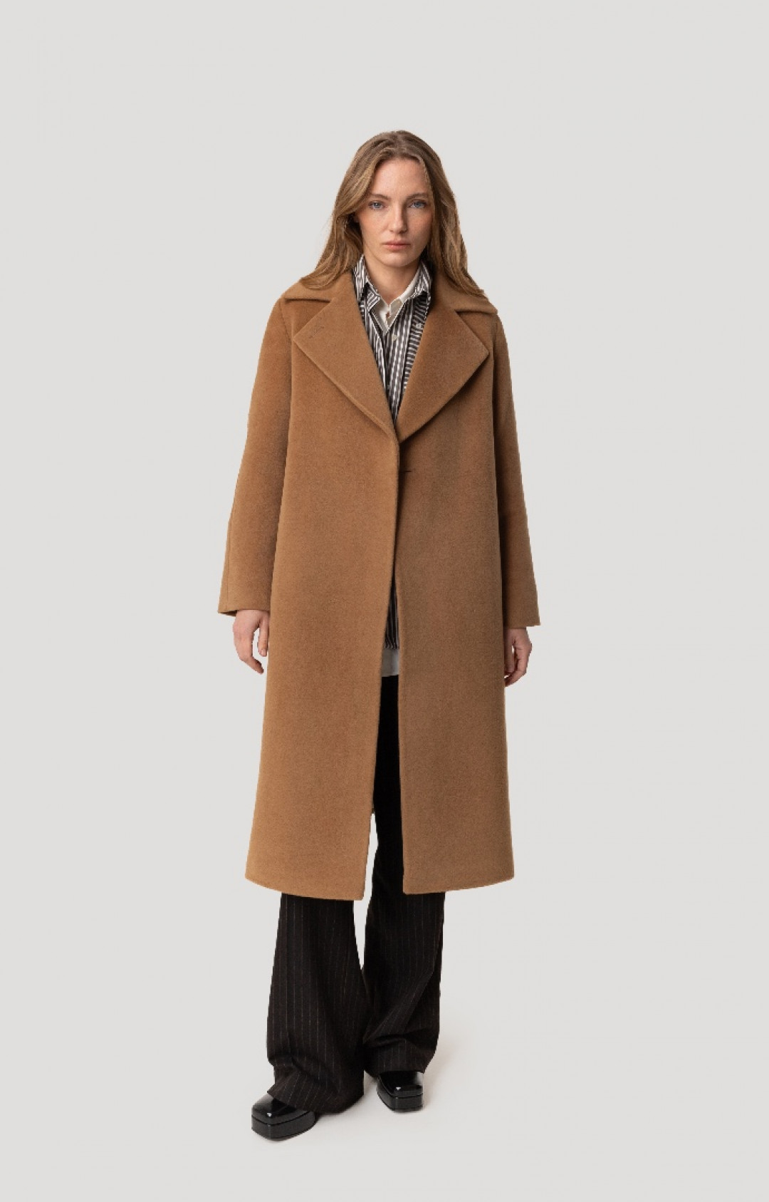 Wool Soft Belt Coat by Inner Tiger on curated-crowd.com