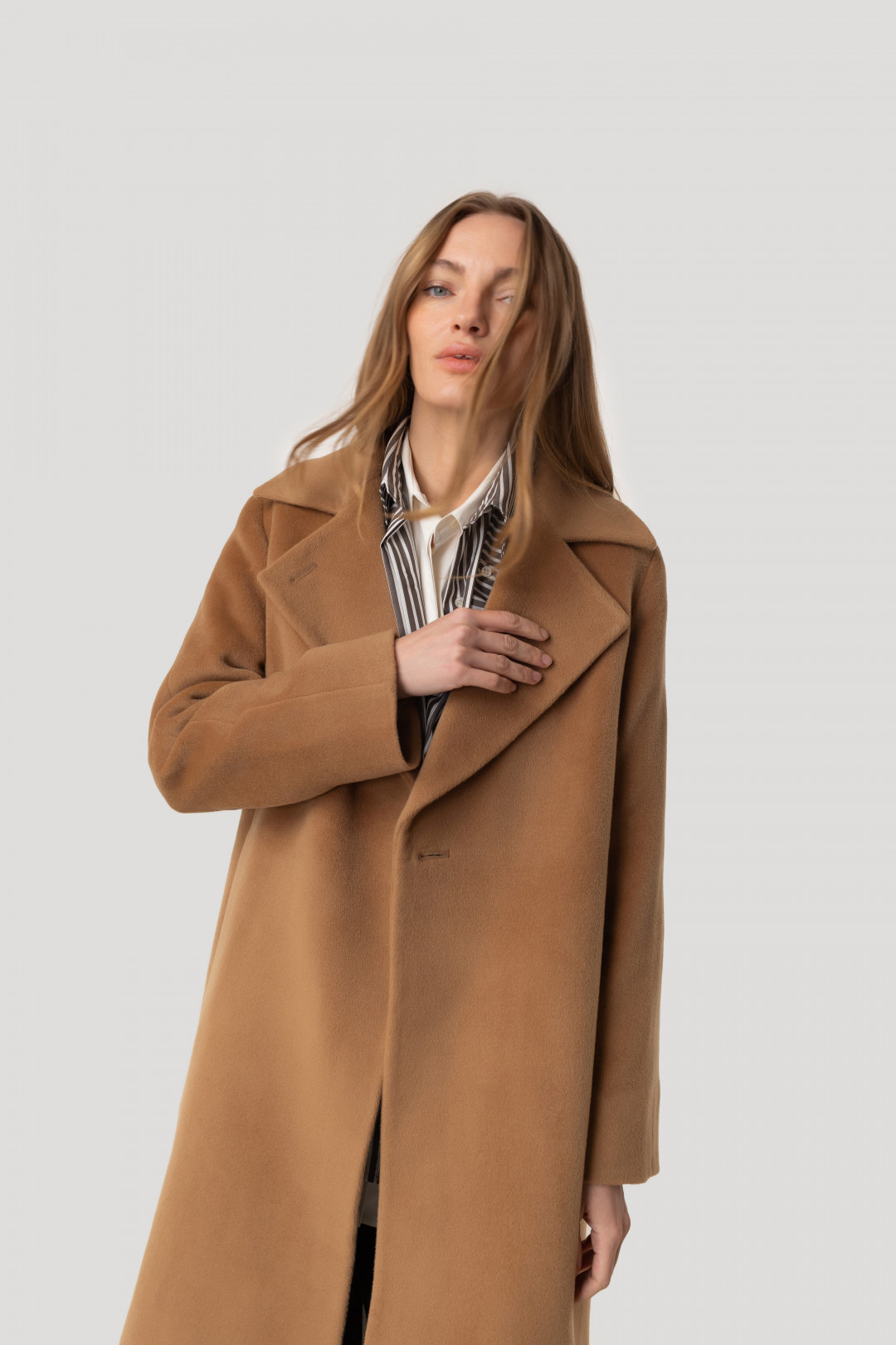 Wool Soft Belt Coat by Inner Tiger on curated-crowd.com