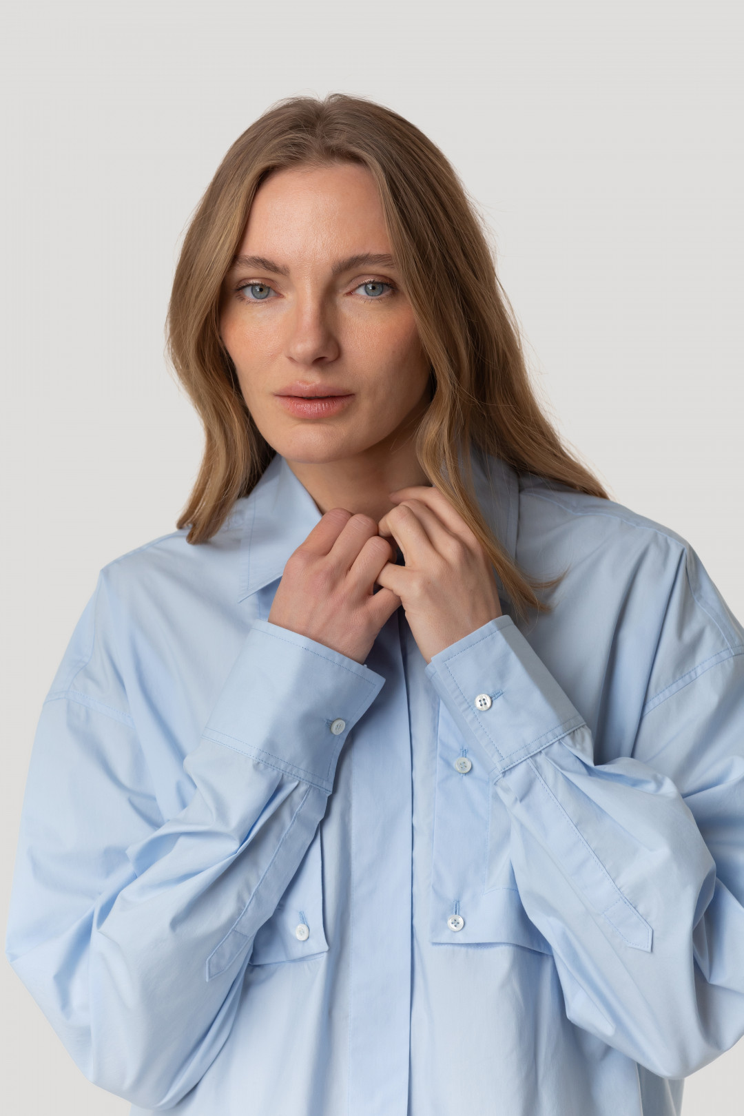 Flap Pocket Poplin Shirt by Inner Tiger on curated-crowd.com