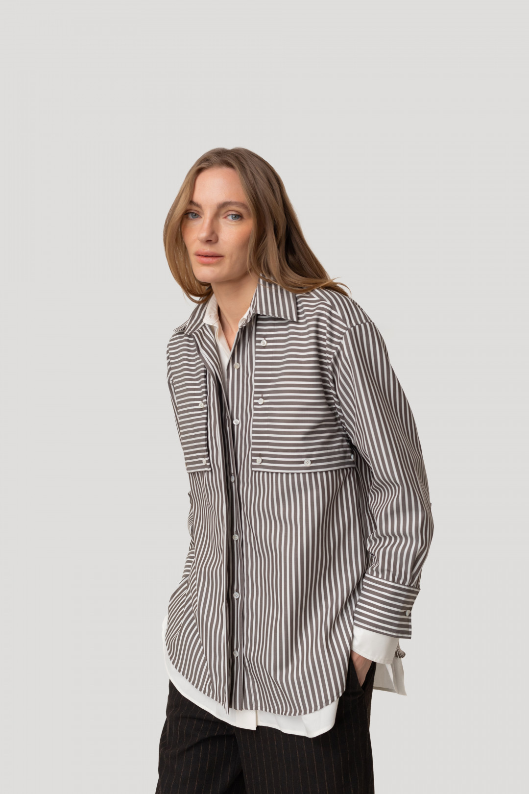 Flap Pocket Poplin Shirt by Inner Tiger on curated-crowd.com