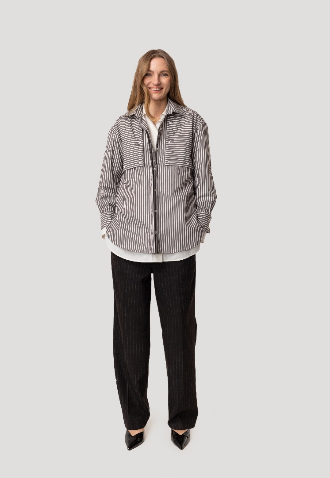 Flap Pocket Poplin Shirt by Inner Tiger on curated-crowd.com