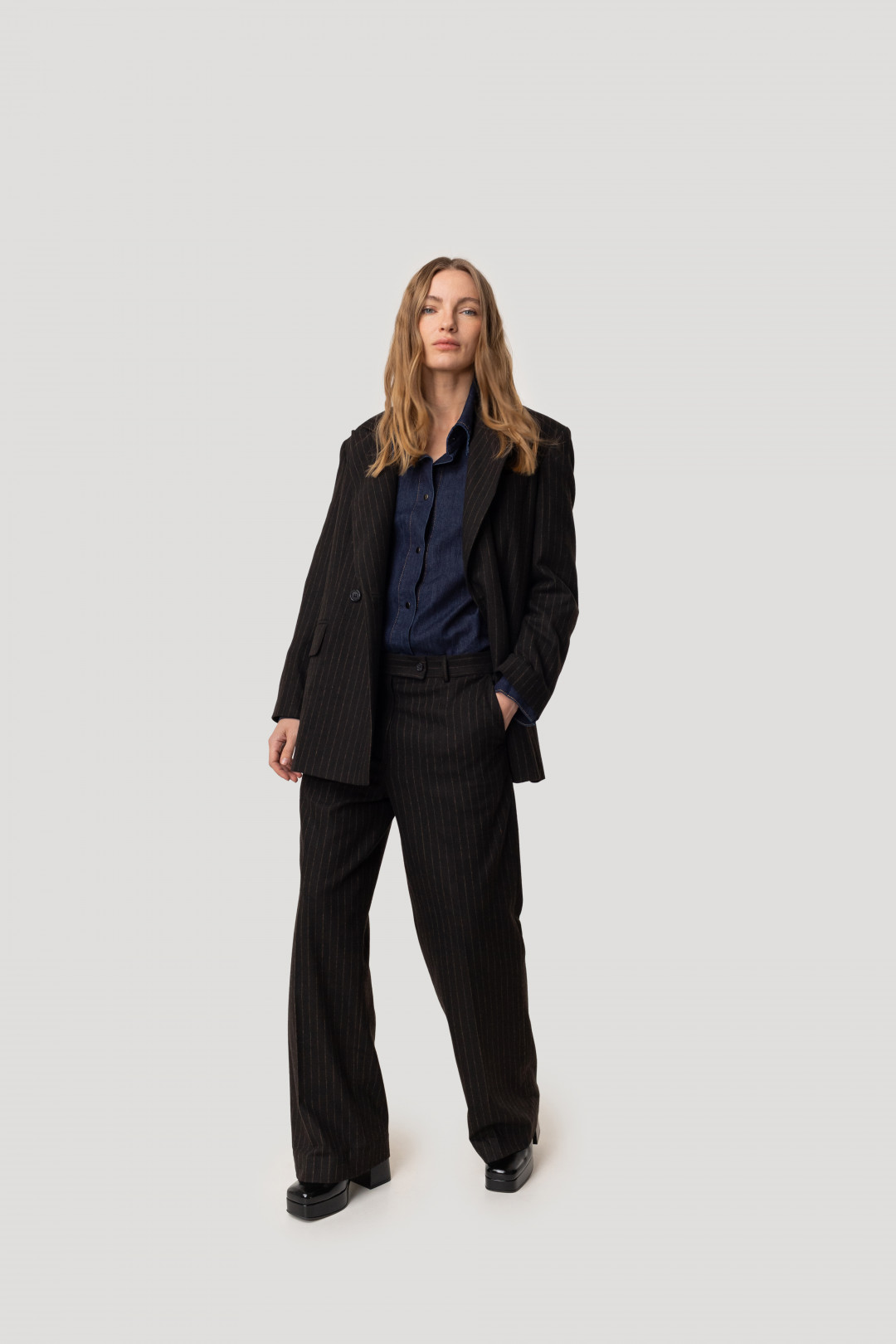 Classic Wide Suit Trousers by Inner Tiger on curated-crowd.com