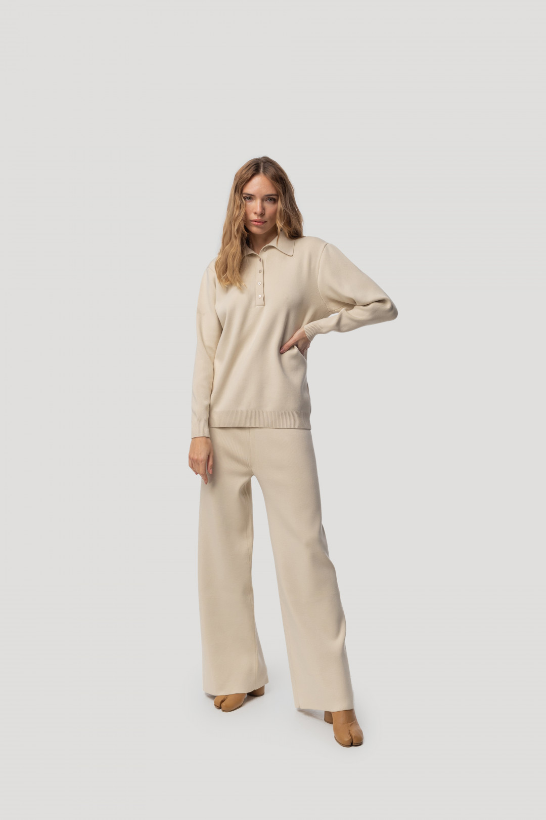 Straight Leg Knit Trousers by Inner Tiger on curated-crowd.com