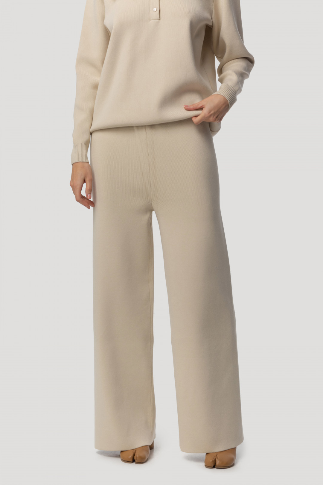 Straight Leg Knit Trousers by Inner Tiger on curated-crowd.com