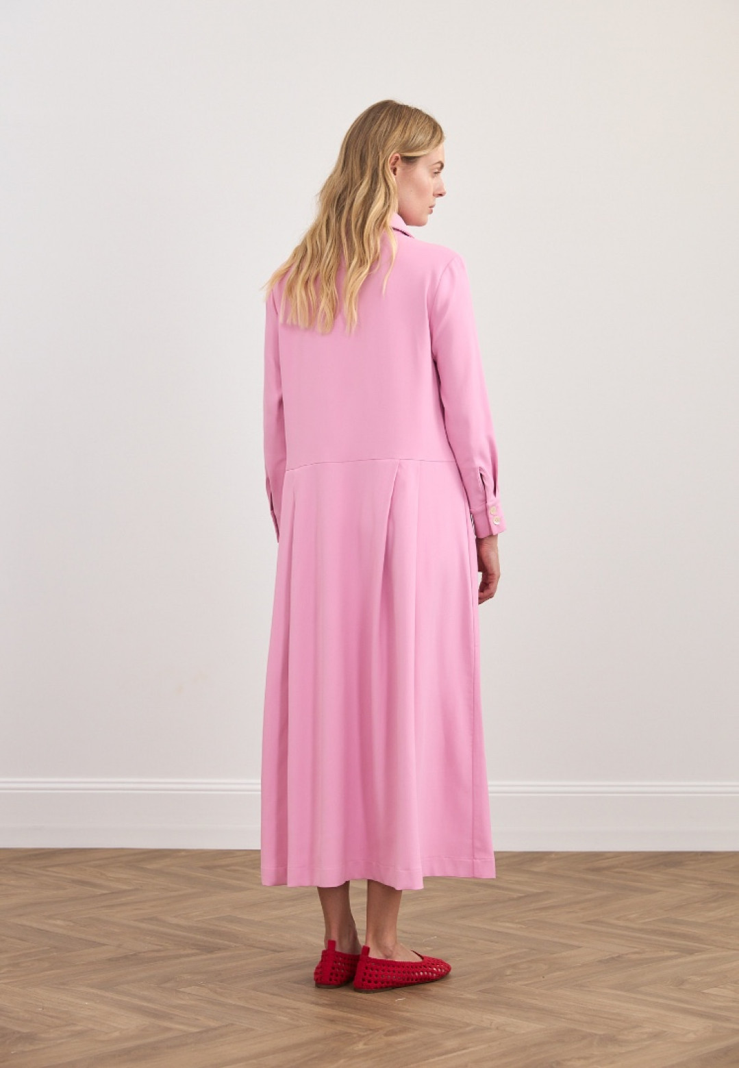 Powder Pink Dress by Inner Tiger on curated-crowd.com