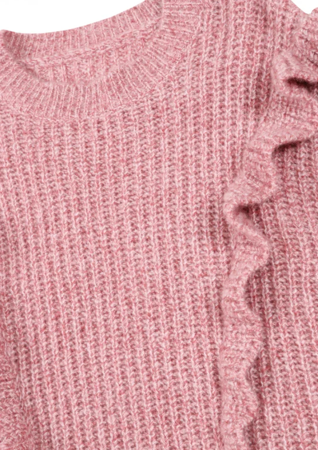 Silk and Cashmere Frilled Sweater in Sugary Pink by LOOP Cashmere on curated-crowd.com