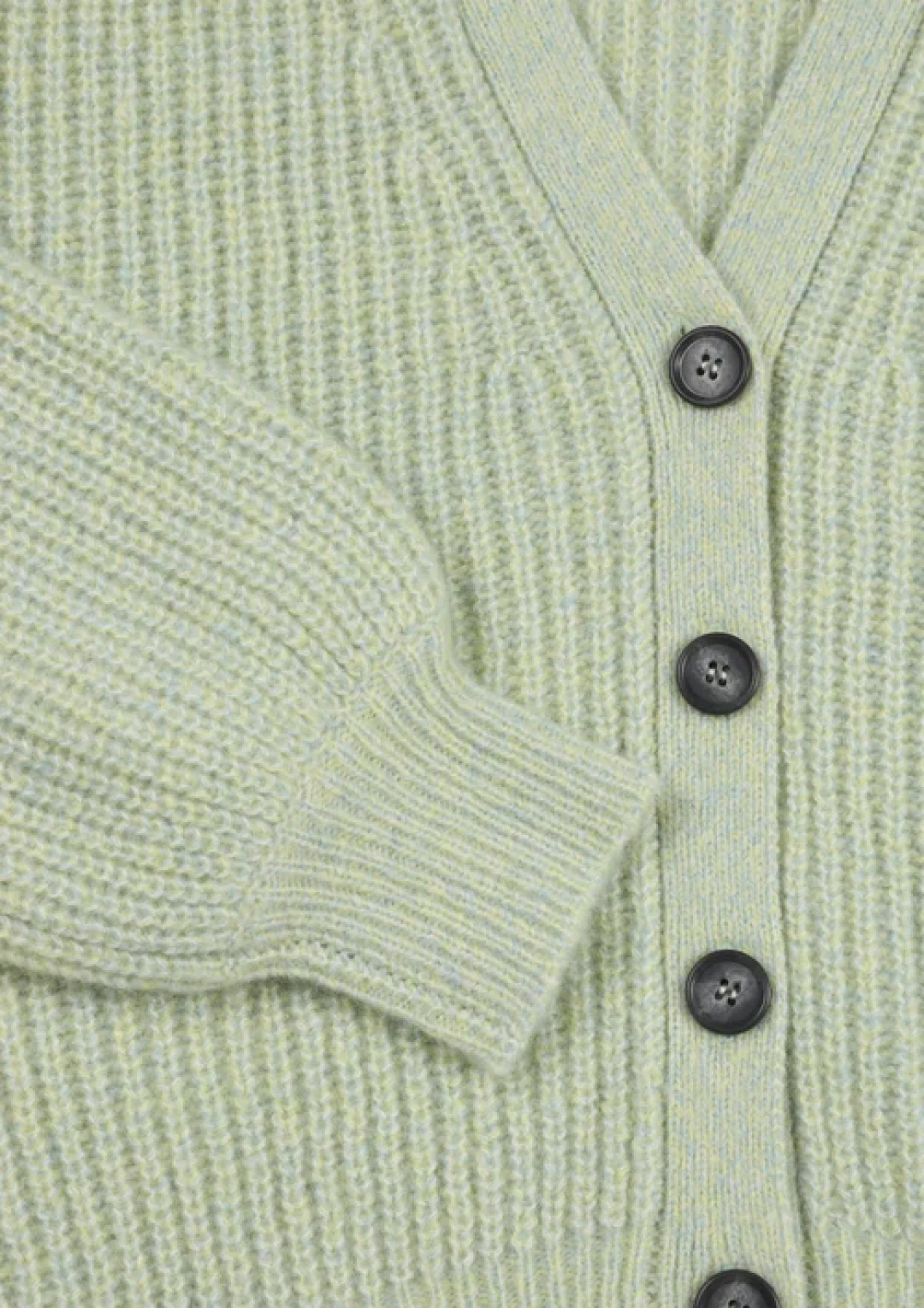 Silk and Cashmere Frilled Cardigan in Tannin Green by LOOP Cashmere on curated-crowd.com