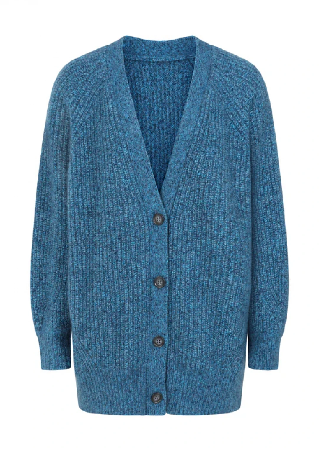 Silk and Cashmere Boyfriend Cardigan in Bonito Blue by LOOP Cashmere on curated-crowd.com
