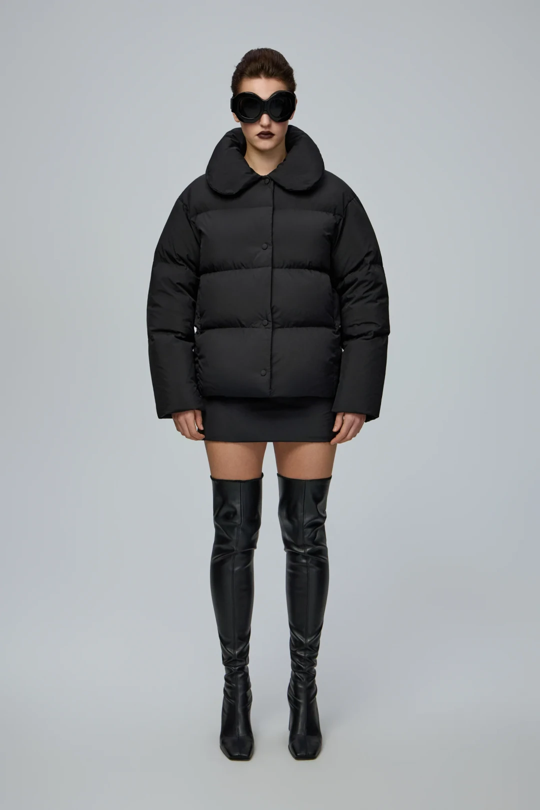 A4 Black Puffer Jacket by THE WARM on curated-crowd.com