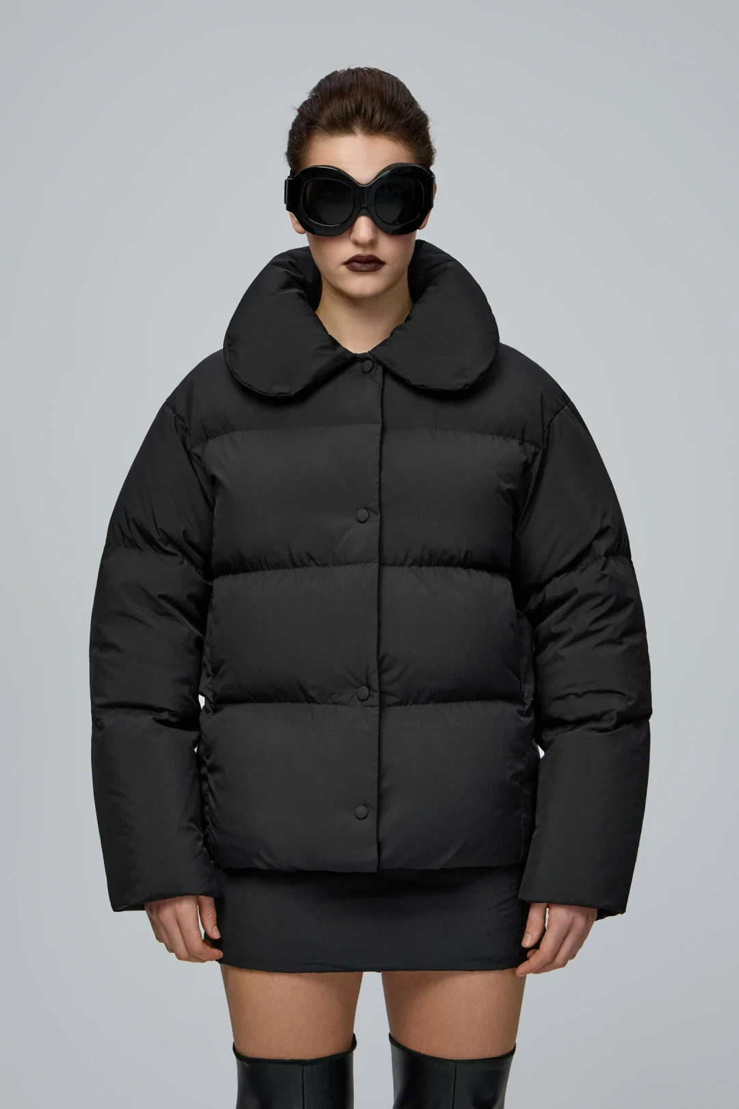 A4 Black Puffer Jacket by THE WARM on curated-crowd.com