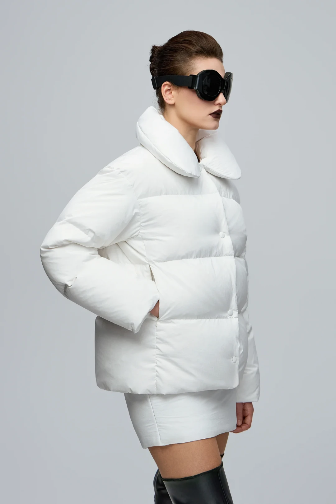 A4 White Puffer Jacket by THE WARM on curated-crowd.com